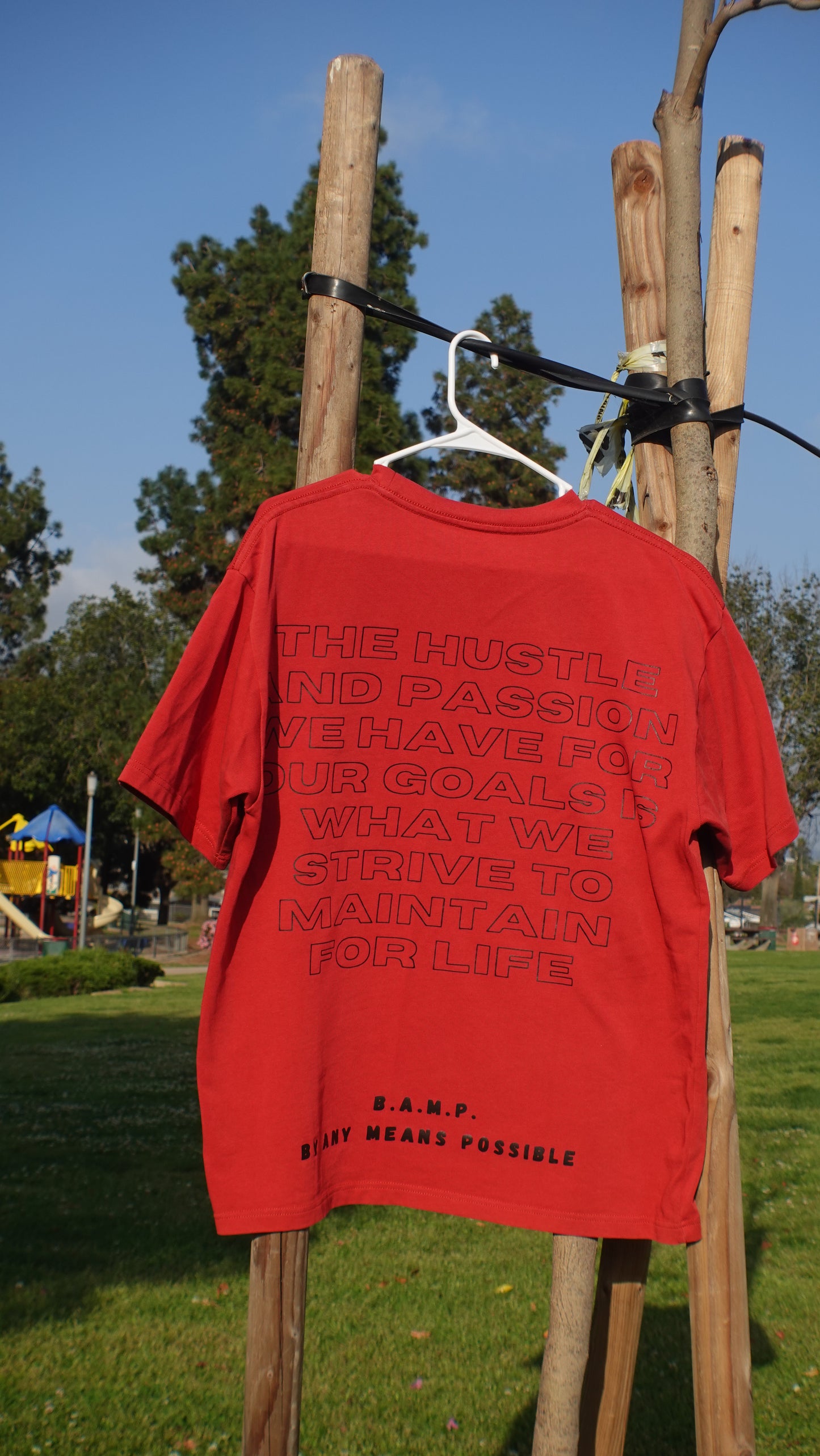 Red BAMP T-SHIRT- HUSTLE COLLECTION