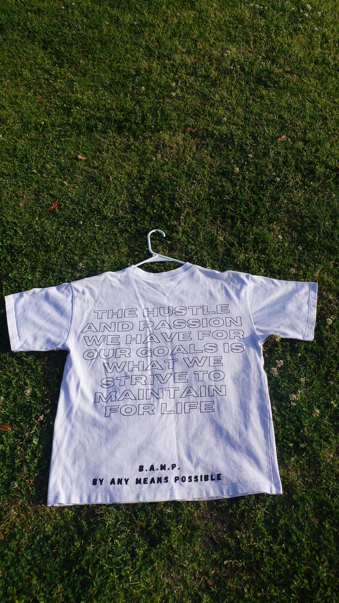 White BAMP HUSTLE T-SHIRT